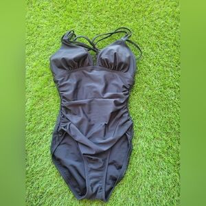 Merona, one piece swimsuit, black, small